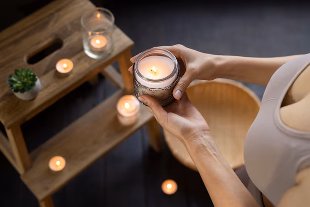A serene candle-lit setting
